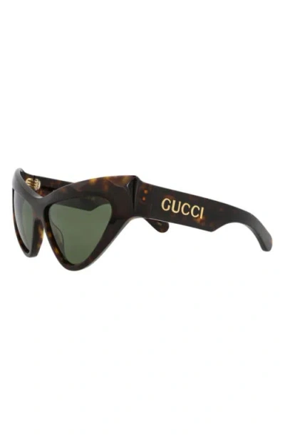 Gucci 57mm Novelty Cat Eye Sunglasses In Brown