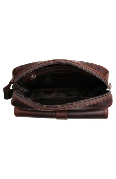 Mancini Buffalo Collection Leather Crossbody Bag In Brown