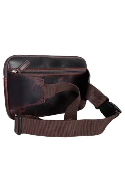 Mancini Buffalo Leather Belt Bag In Brown