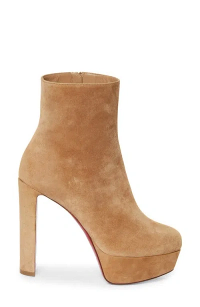 Christian Louboutin Loo Platform Bootie In Brown