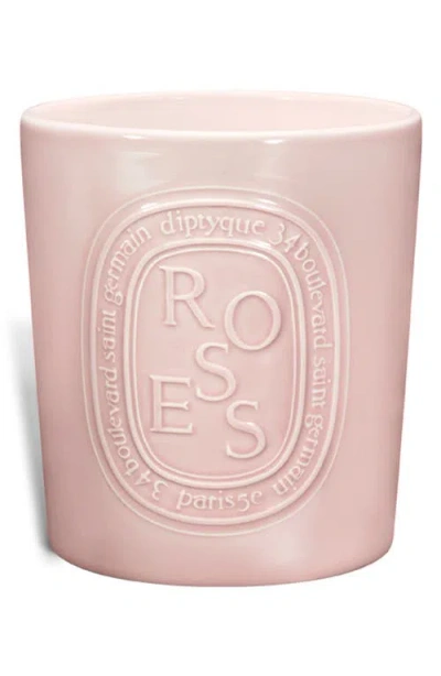 Diptyque Roses Extralarge Scented Candle In Pink