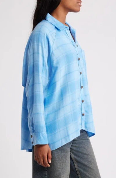 Bdg Urban Outfitters Brendan Check Oversize Button-up Shirt In Blue