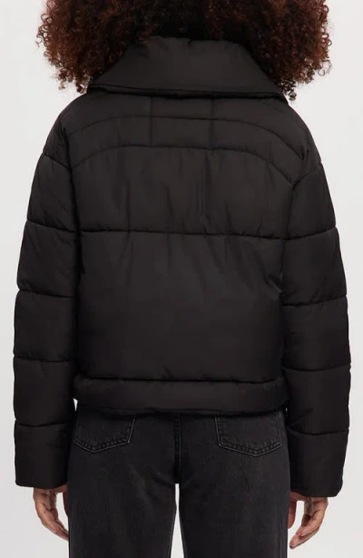 Noize Crop Puffer Jacket In Black