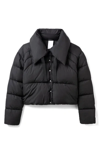 Noize Crop Puffer Jacket In Black