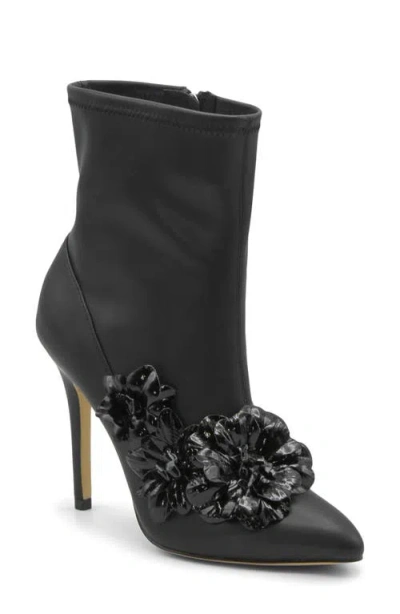 Charles By Charles David Perla Flower Pointed Toe Bootie In Black
