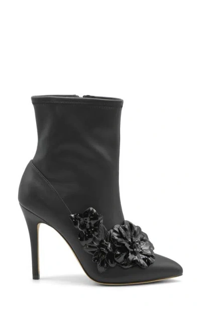 Charles By Charles David Perla Flower Pointed Toe Bootie In Black