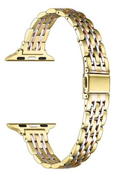 Posh Tech Rainey Tricolor Apple Watch® Bracelet Watchband In Gold