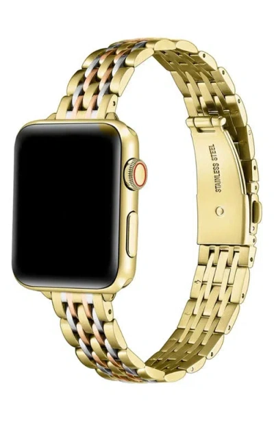Posh Tech Rainey Tricolor Apple Watch® Bracelet Watchband In Gold