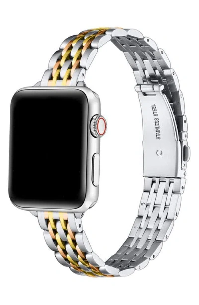 Posh Tech Rainey Tricolor Apple Watch® Bracelet Watchband In Gold