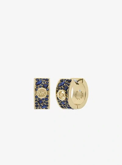 Michael Kors Pavé Huggie Earrings In Blue