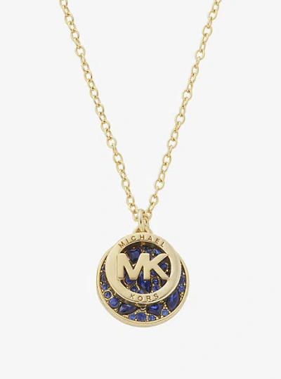 Michael Kors Pavé Logo Necklace In Gold