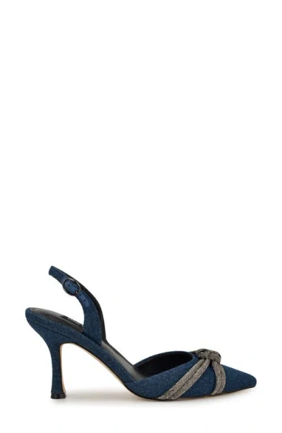 Nine West Deby Pointed Toe Slingback Pump In Blue
