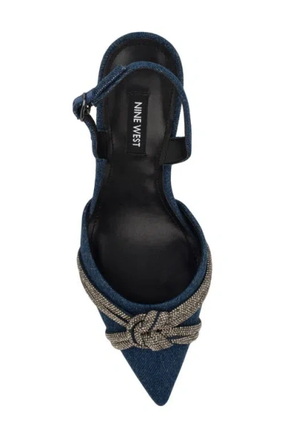 Nine West Deby Pointed Toe Slingback Pump In Blue