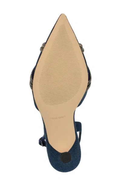 Nine West Deby Pointed Toe Slingback Pump In Blue