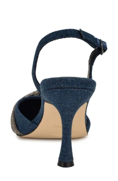 Nine West Deby Pointed Toe Slingback Pump In Blue
