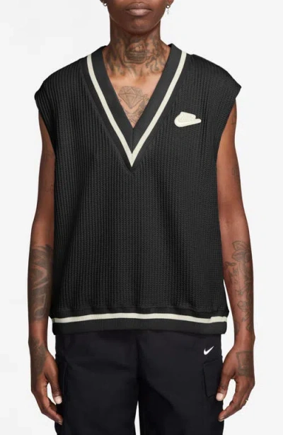 Nike Oversize Waffle Vest In Black