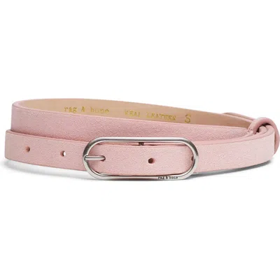Rag & Bone Baby Rounded Rebound Leather Belt In Pink