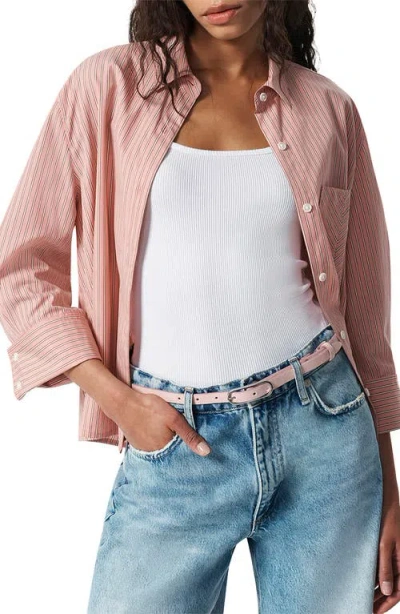 Rag & Bone Baby Rounded Rebound Leather Belt In Pink