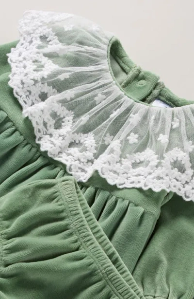 Nordstrom Cotton Blend Velour Dress & Bloomers In Green