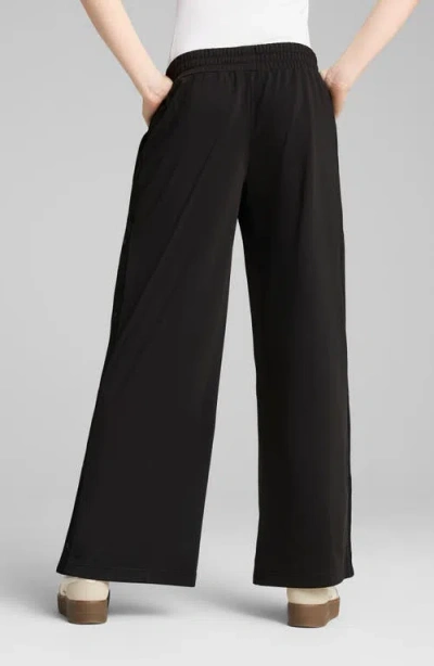 Puma Low Rise Popper Side Snap Pants In Black