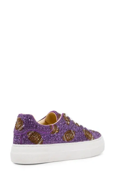 Betsey Johnson Sidny Crystal Pavé Platform Sneaker In Purple