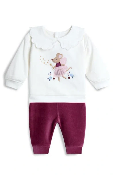 Jojo Maman Bébé Jojo Maman Bebe Fairy Mouse Cotton Blend Sweatshirt & Leggings Set In Purple