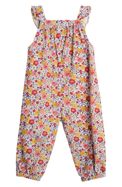 Jojo Maman Bébé Jojo Maman Bebe T-shirt & Floral Corduroy Overalls Set In Brown