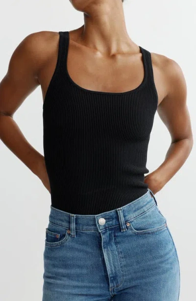Dl1961 Scoop Neck Rib Tank In Black