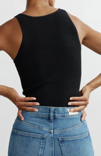 Dl1961 Scoop Neck Rib Tank In Black