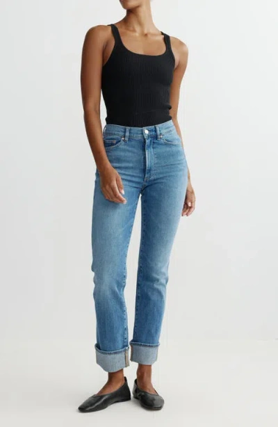 Dl1961 Scoop Neck Rib Tank In Black