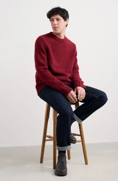 Seasalt Cornwall Bizen Neppy Wool Blend Crewneck Sweater In Red