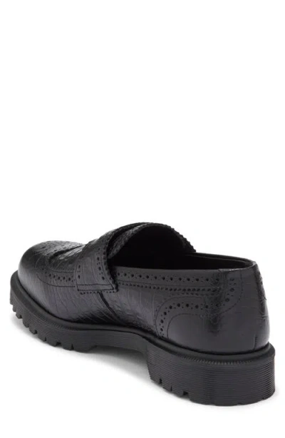 Dr. Martens Penton Brogue Emboss Leather Loafers In Black