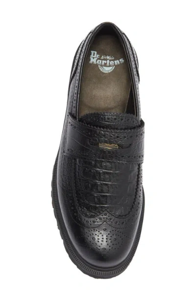 Dr. Martens Penton Brogue Emboss Leather Loafers In Black