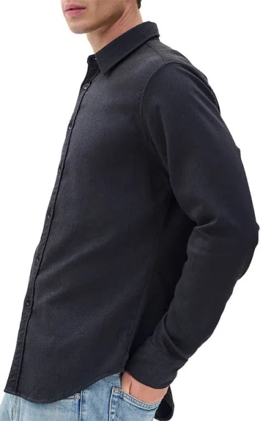 Rag & Bone Tomlin Stretch Dobby Button Down Shirt In Black