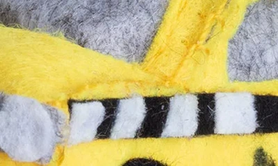 Silk Road Bazaar Handmade Taxi Felted Wool Ornament In Multi