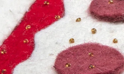 Silk Road Bazaar Handmade Baby Rat & Pizza Felt Ornament In Multi