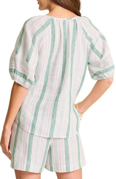 Tommy Bahama Seabright Cove Stripe Linen Top In Multi