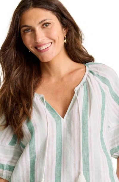 Tommy Bahama Seabright Cove Stripe Linen Top In Multi