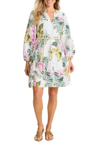 Tommy Bahama Petal Of Luxury Long Sleeve Linen Dress In Multi