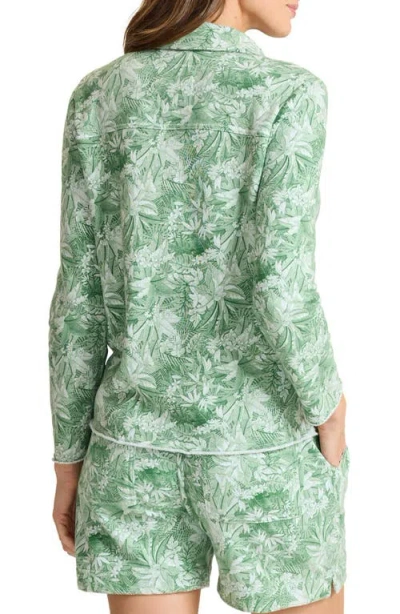 Tommy Bahama Marina Del Mar Forte Botanical Print Cotton Fleece Top In Green