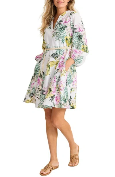 Tommy Bahama Petal Of Luxury Long Sleeve Linen Dress In Multi