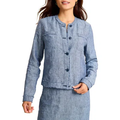 Tommy Bahama Two Palms Patch Pocket Linen Jacket In Blue