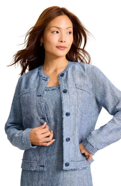 Tommy Bahama Two Palms Patch Pocket Linen Jacket In Blue