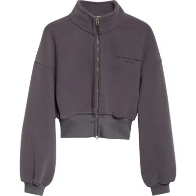 Alexander Wang Crop Jacket In Gray