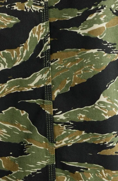 Service Works Coverall 2.0 Tiger Stripe Organic Cotton Twill Chore Coat In Green