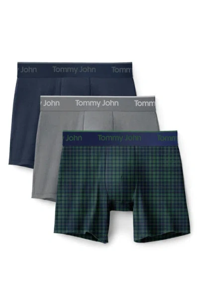 Tommy John 3-pack Second Skin 6-inch Stretch Modal Boxer Briefs In Blue