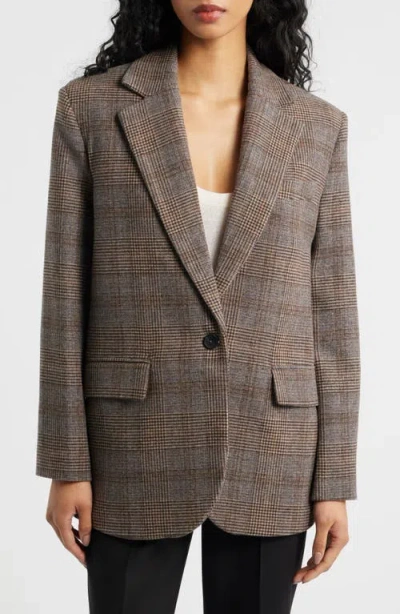Mango Roma One-button Blazer In Brown
