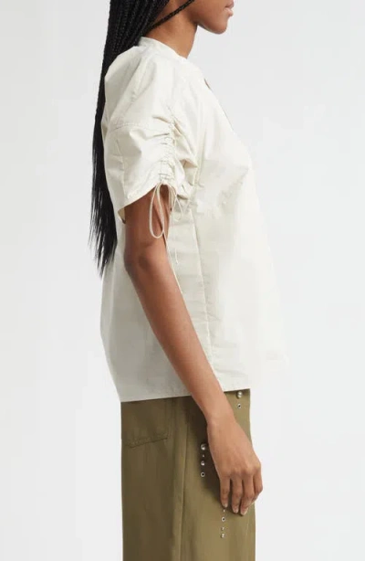 3.1 Phillip Lim Ruched Sleeve V-neck Top In Multi