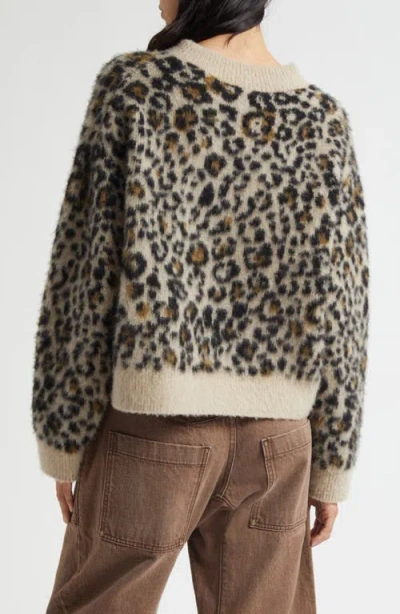 Nili Lotan Zamira Leopard-jacquard Cashmere And Silk-blend Sweater In Black