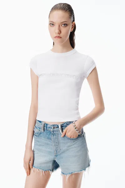 Alexander Wang Relaxed-fit Crytal Hotfix Short In Blue